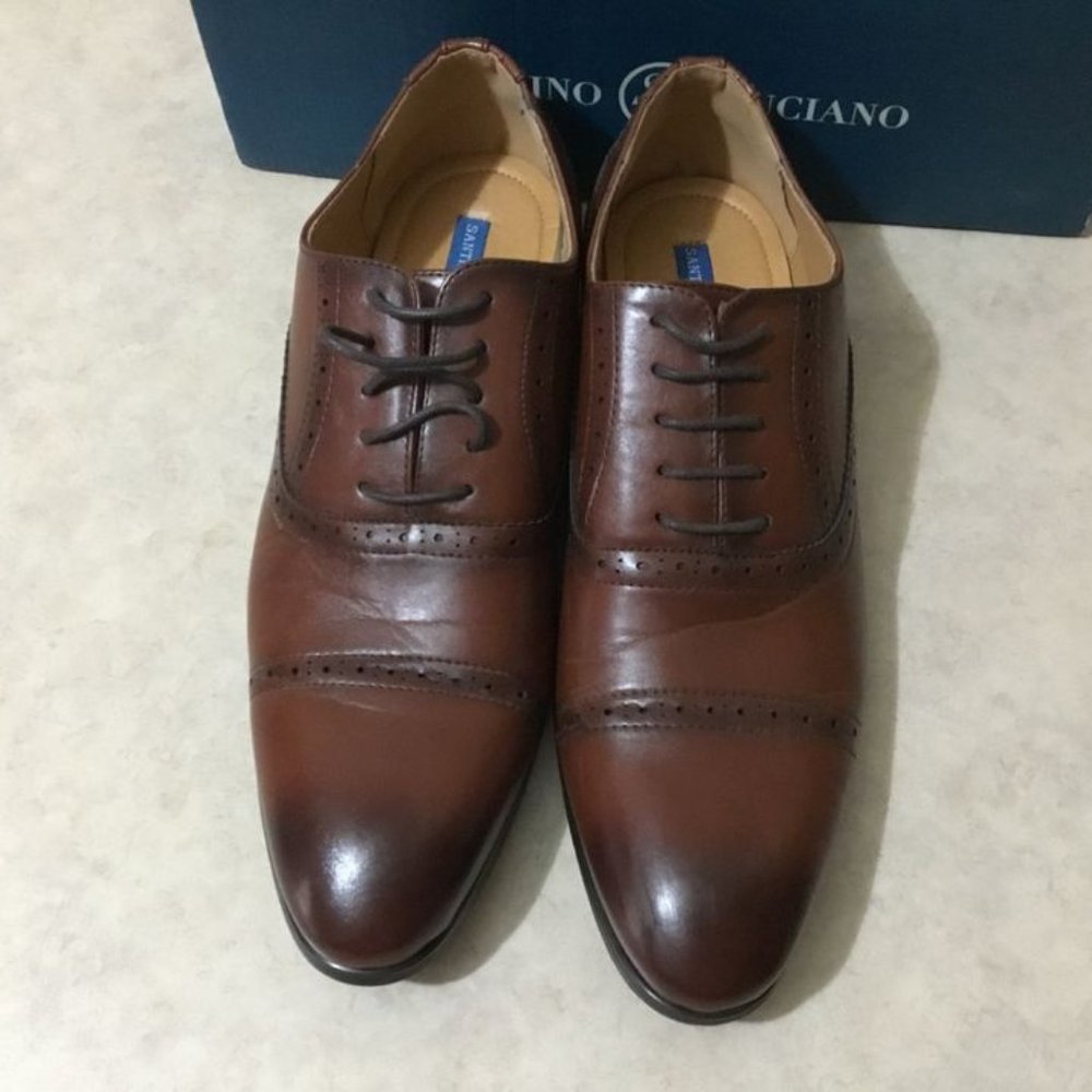 Santino Luciano Davino Men s Brogue Cap Toe Dress Shoes